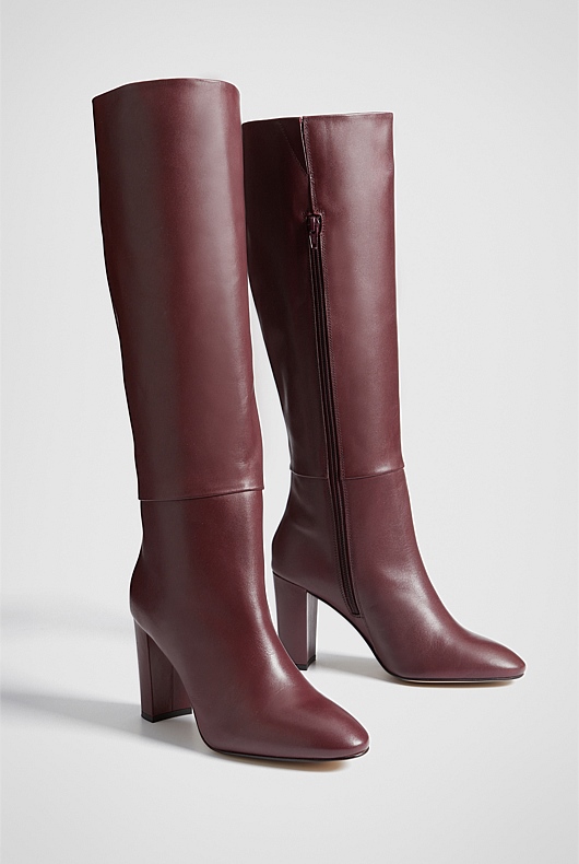 Deep Berry Morgan Leather Boot - Women's Shoes | Witchery