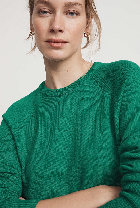 Malachite Crew Neck Slouch Knit - Women's Crew Neck Jumpers | Witchery