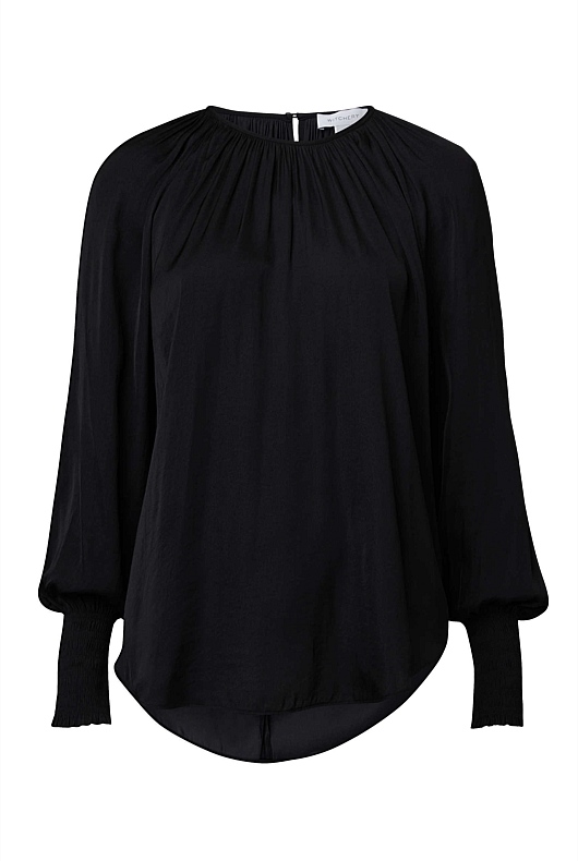 Black Raglan Sleeve Blouse - Women's Crew Neck Jumpers | Witchery