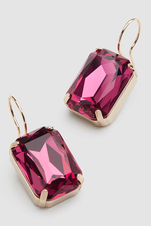 Fuchsia Large Crystal Earring - Women's Earrings | Witchery