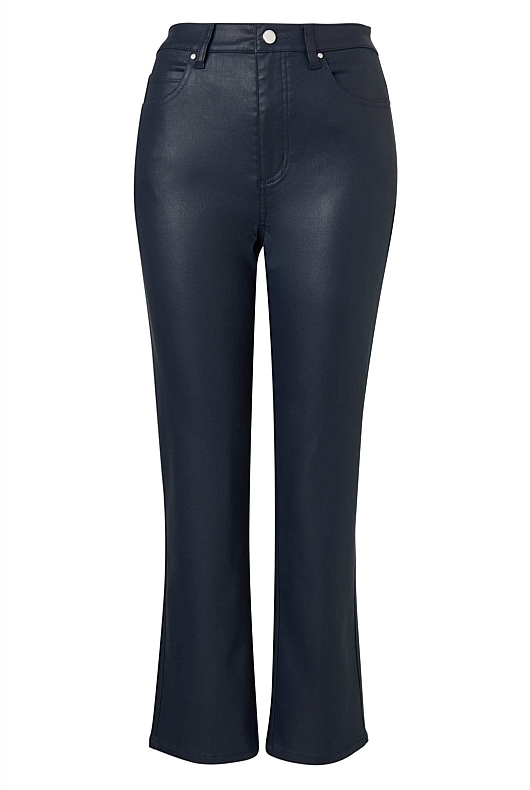 Regatta Blue 7/8 Coated Straight Jean Women's Straight Jeans Witchery