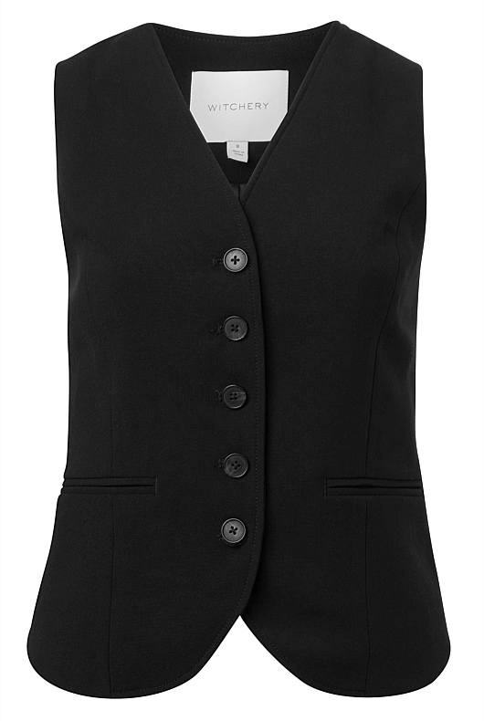 Black Classic Waistcoat - Women's Vests & Waistcoats | Witchery