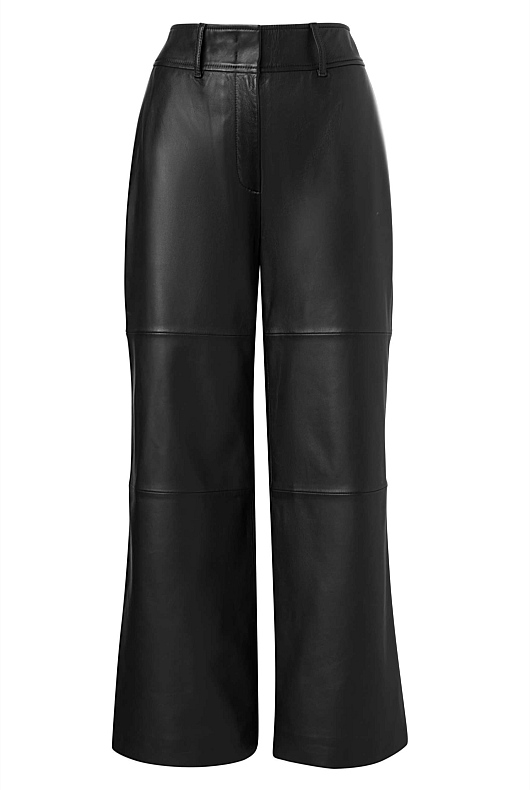 Black Leather Wide Leg Pant - Women's Black Pants | Witchery
