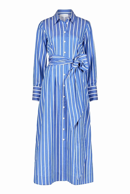 True Blue Cotton Stripe Tie Shirt Dress - Women's A Line Dresses | Witchery