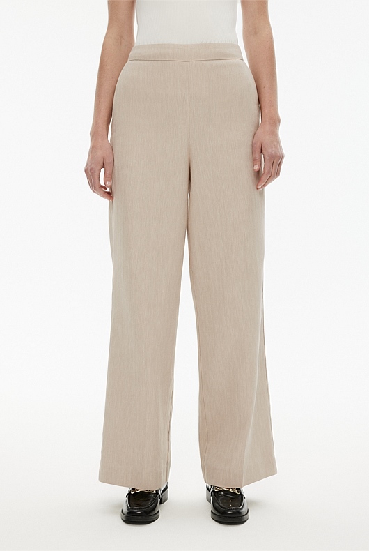 Flax Cotton Linen Pull On Pant - Women's High Waisted Pants | Witchery