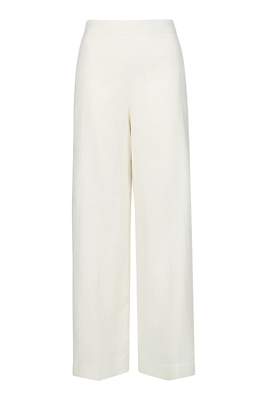 Chalk Cotton Linen Pull On Pant - Women's High Waisted Pants | Witchery