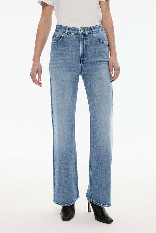 Vintage Wash Denim Super High Rise Jean - Women's Straight Jeans | Witchery