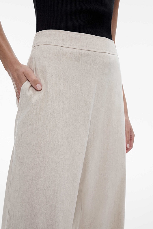 Flax Stretch Linen Blend Crop Pant - Women's Linen Pants | Witchery