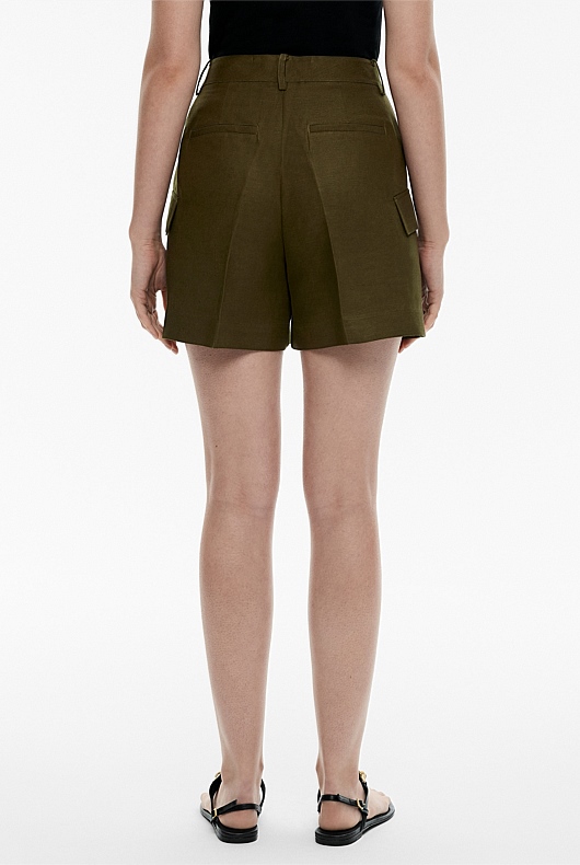 Jungle Linen Viscose Utility Short - Women's Linen Shorts | Witchery