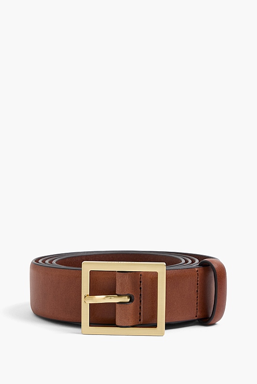 Rich Tan Sharp Buckle Belt - Women's Belts | Witchery