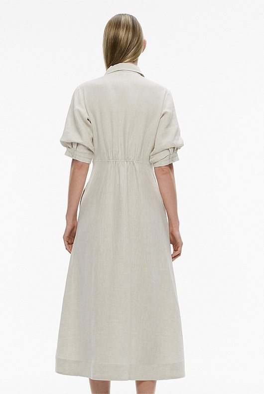 Flax French Linen Dart Midi Dress - Women's A Line Dresses | Witchery