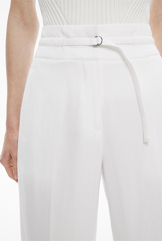 Chalk Linen Blend Slouch Trouser - Women's High Waisted Pants | Witchery