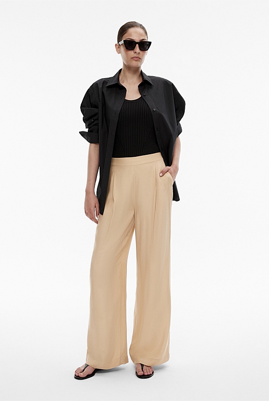 Honey Cupro Pull On Pant - Women's High Waisted Pants | Witchery