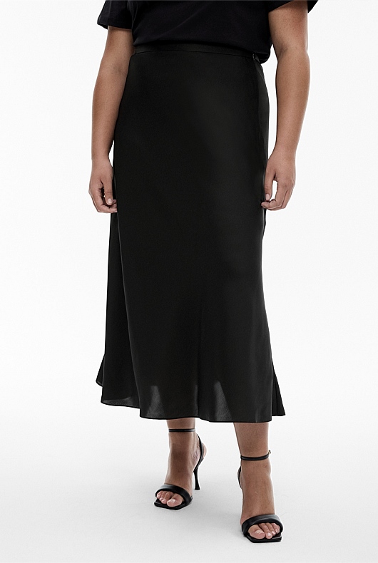 Black Bias Maxi Skirt - Women's A Line Skirts | Witchery