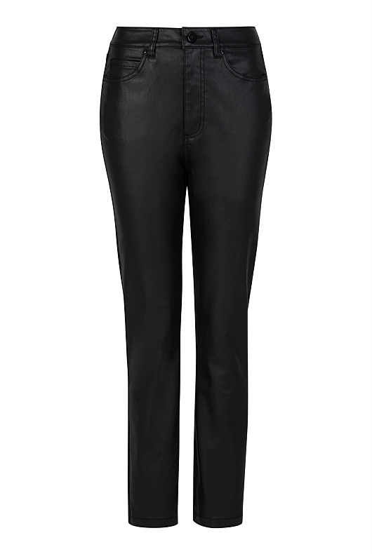 Black Coated Slim Straight Jean Women's Straight Leg Jeans Witchery