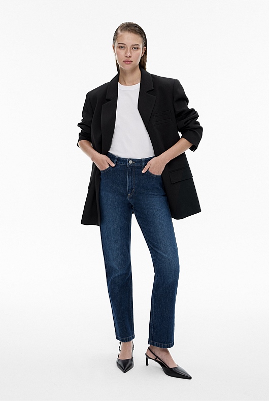 Dark Indigo Slim Straight Jean Women's Straight Leg Jeans Witchery