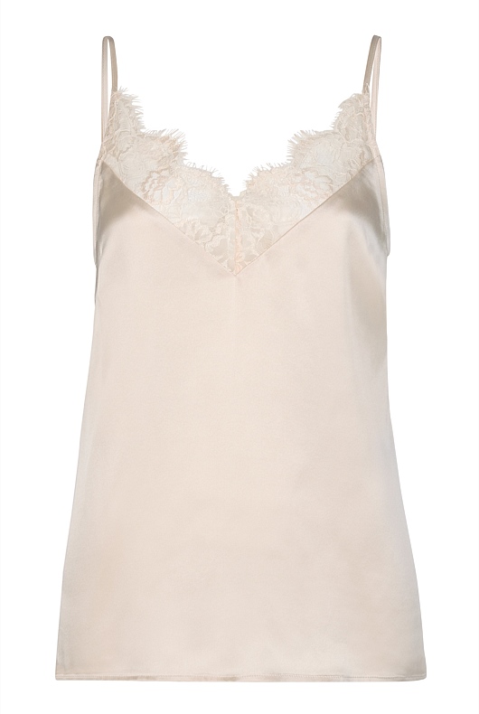 Champagne Silk Satin Lace Camisole - Women's Camisoles | Witchery