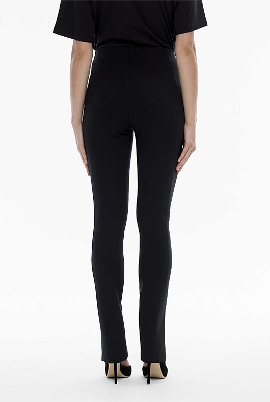 Black Ponte Split Legging - Women's Black Pants | Witchery