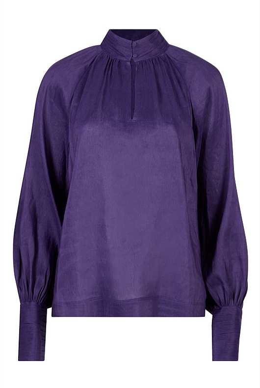 Royal Purple High-Neck Raglan Blouse - Women's Shirts | Witchery