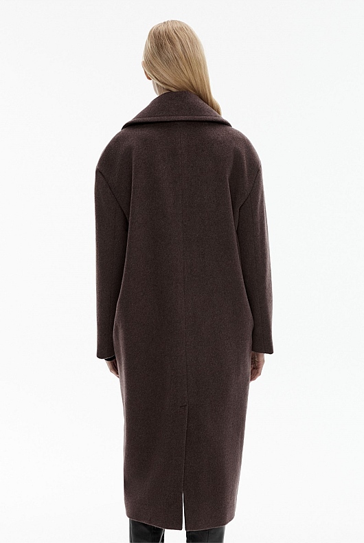 Raisin Wool Cashmere Lapel Coat - Women's Coats | Witchery