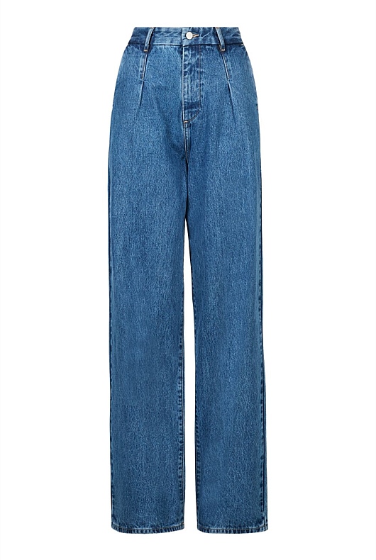 High Rise Pleat Front Jean