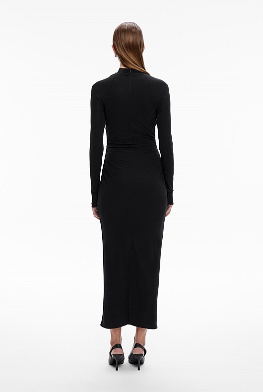 Black Jersey Wrap Dress - Women's Black Dresses | Witchery