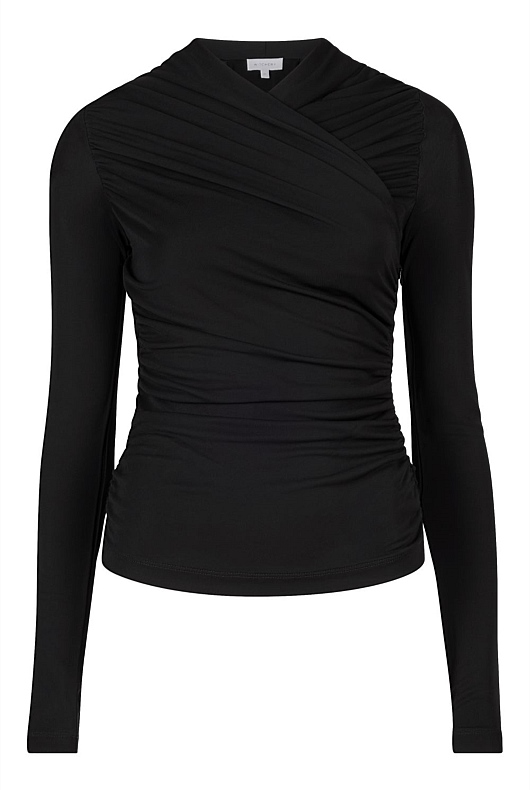 Black Jersey Wrap Top - Women's Evening Tops | Witchery