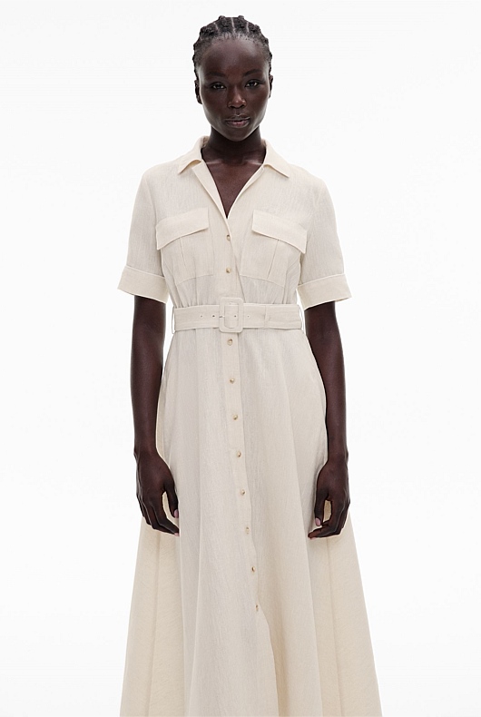 Stone Yd Utility Short Sleeve Maxi Dress Women's A Line Dresses