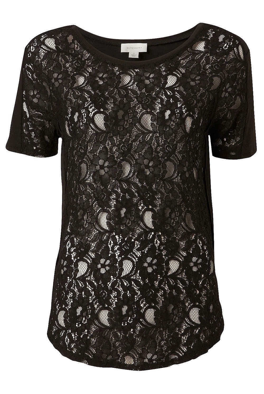 Lace Front High-Low Top