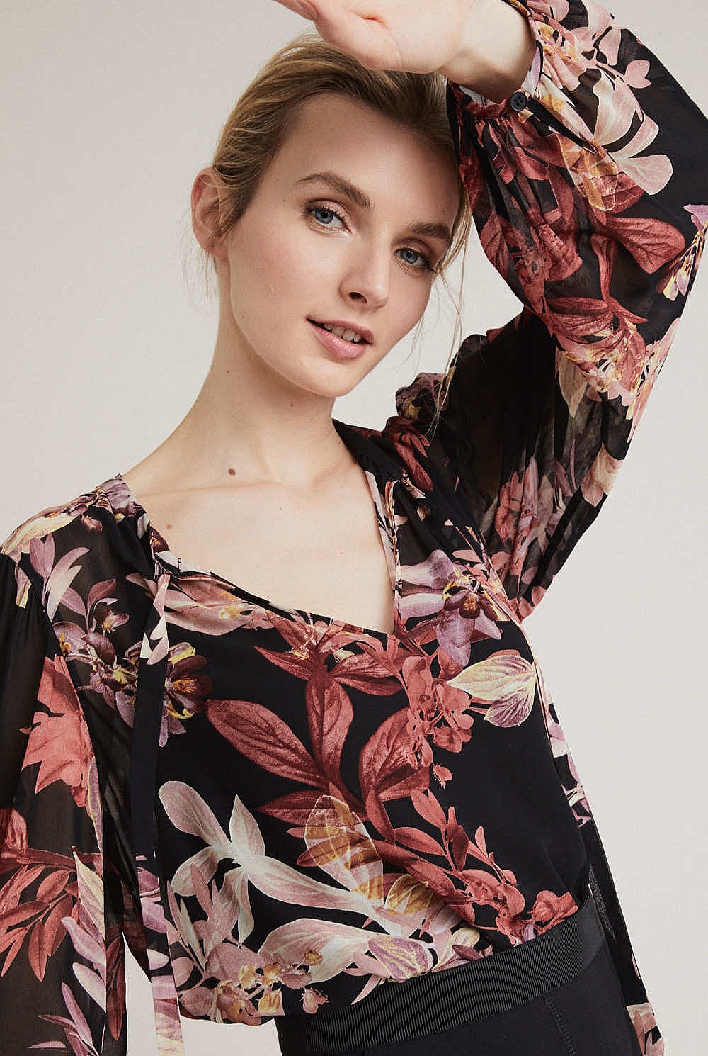 Print Georgette Puff Blouse