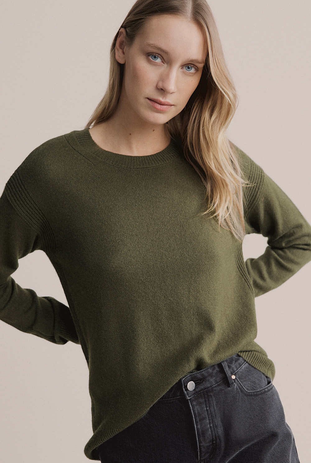 High Lo Crew Knit