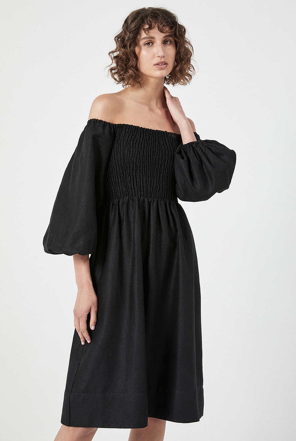 Shirred Bodice Dress