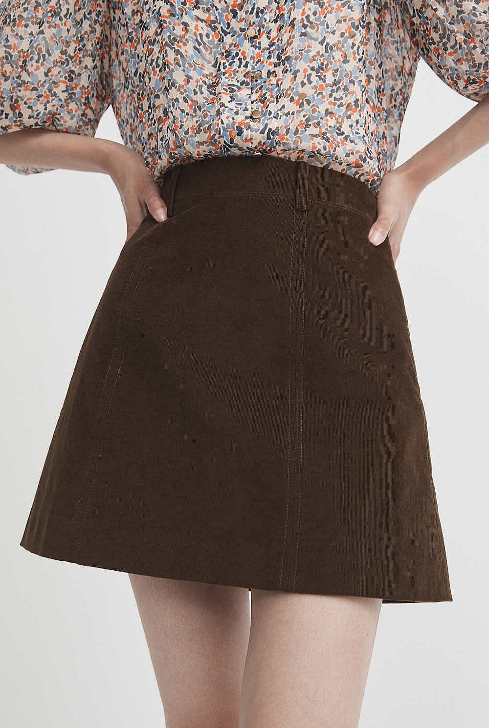 Top Stitch Mini Skirt