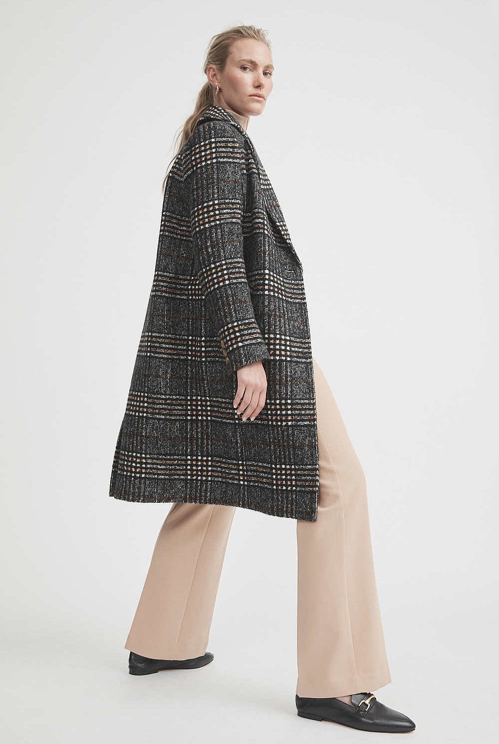 Multi Check Coat Gold Multi Check Coat - Women's Coats | Witchery