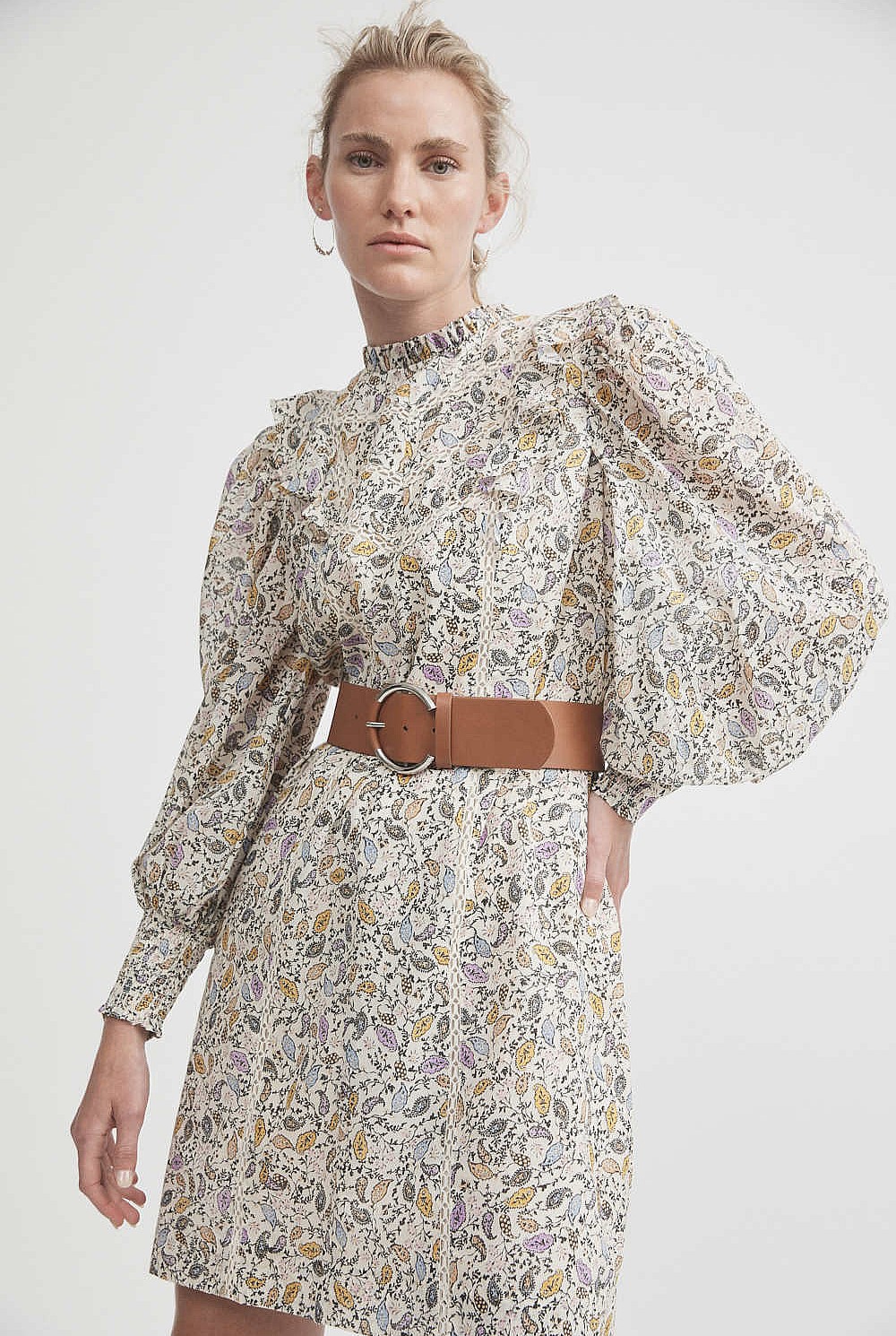 Print Trim Dress