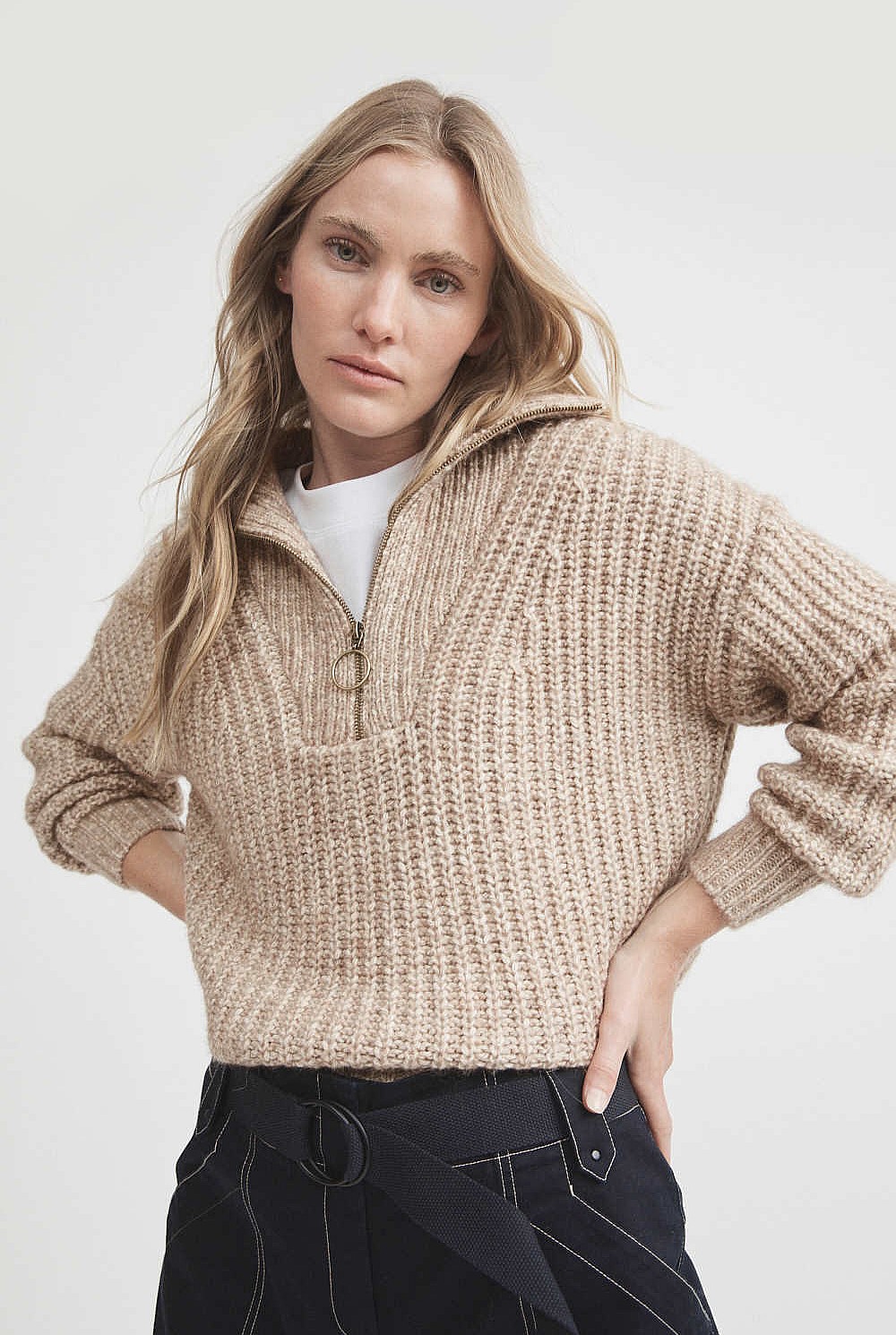 Fleck Zip Knit