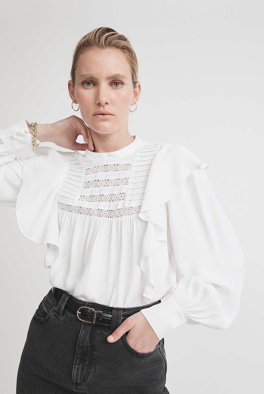 Ruffle Sleeve Blouse