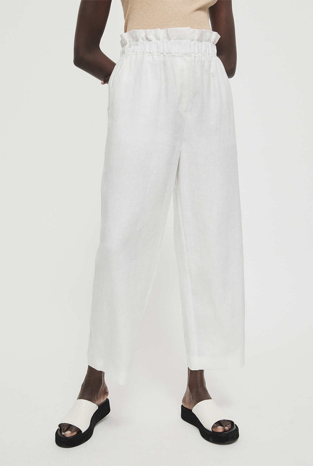 Waist Detail Linen Pant