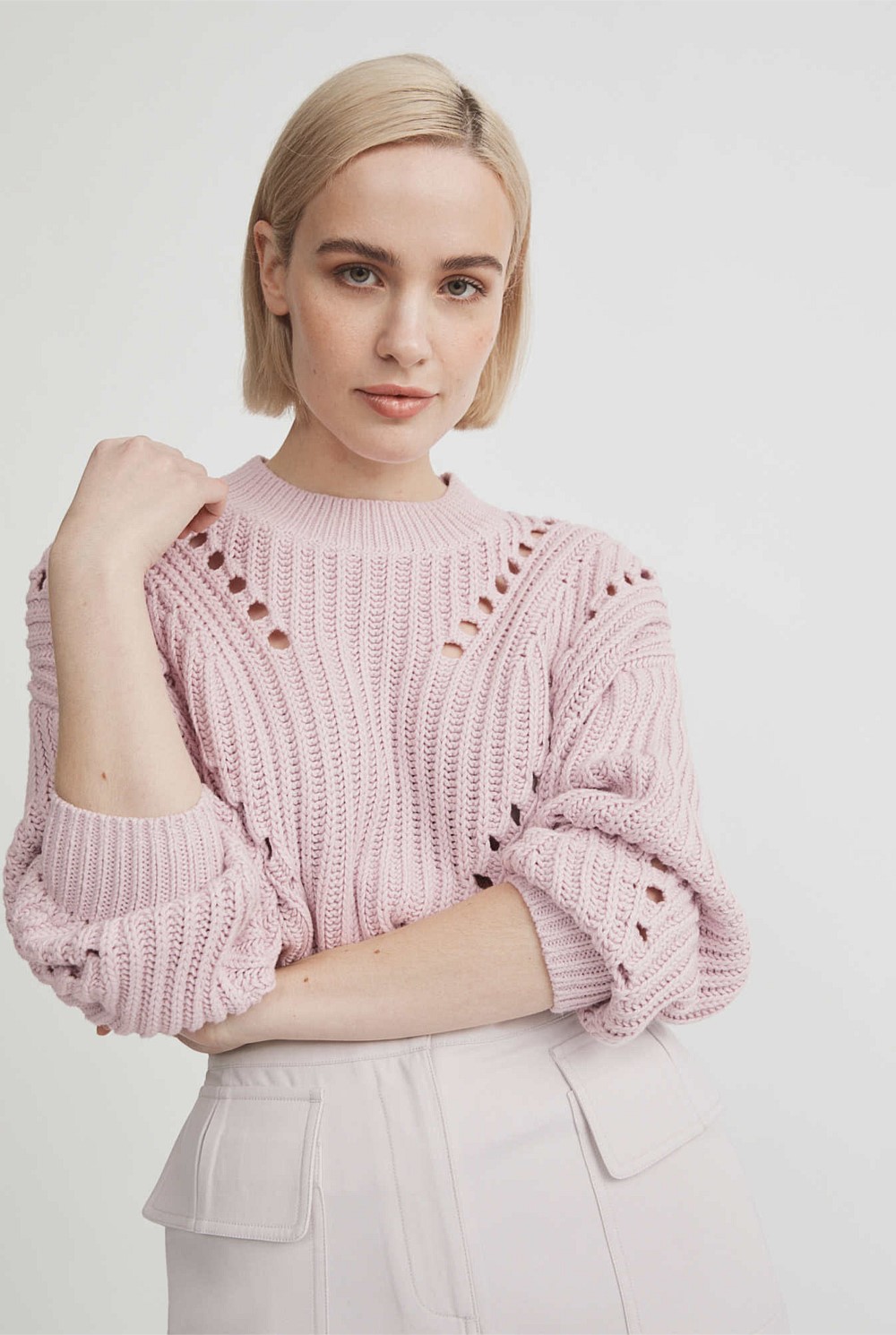 Pointelle Slouch Knit