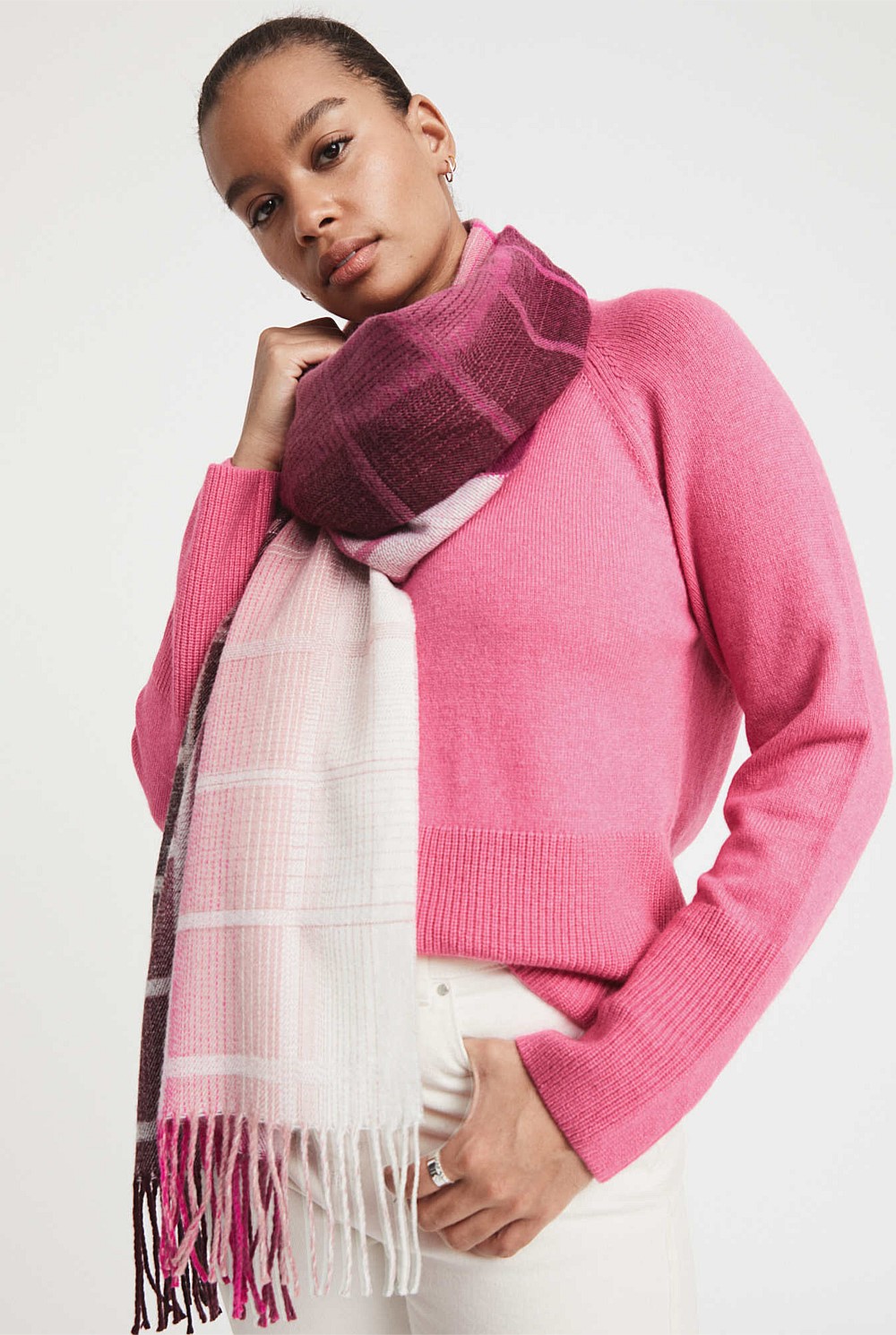 Ombre Check Scarf