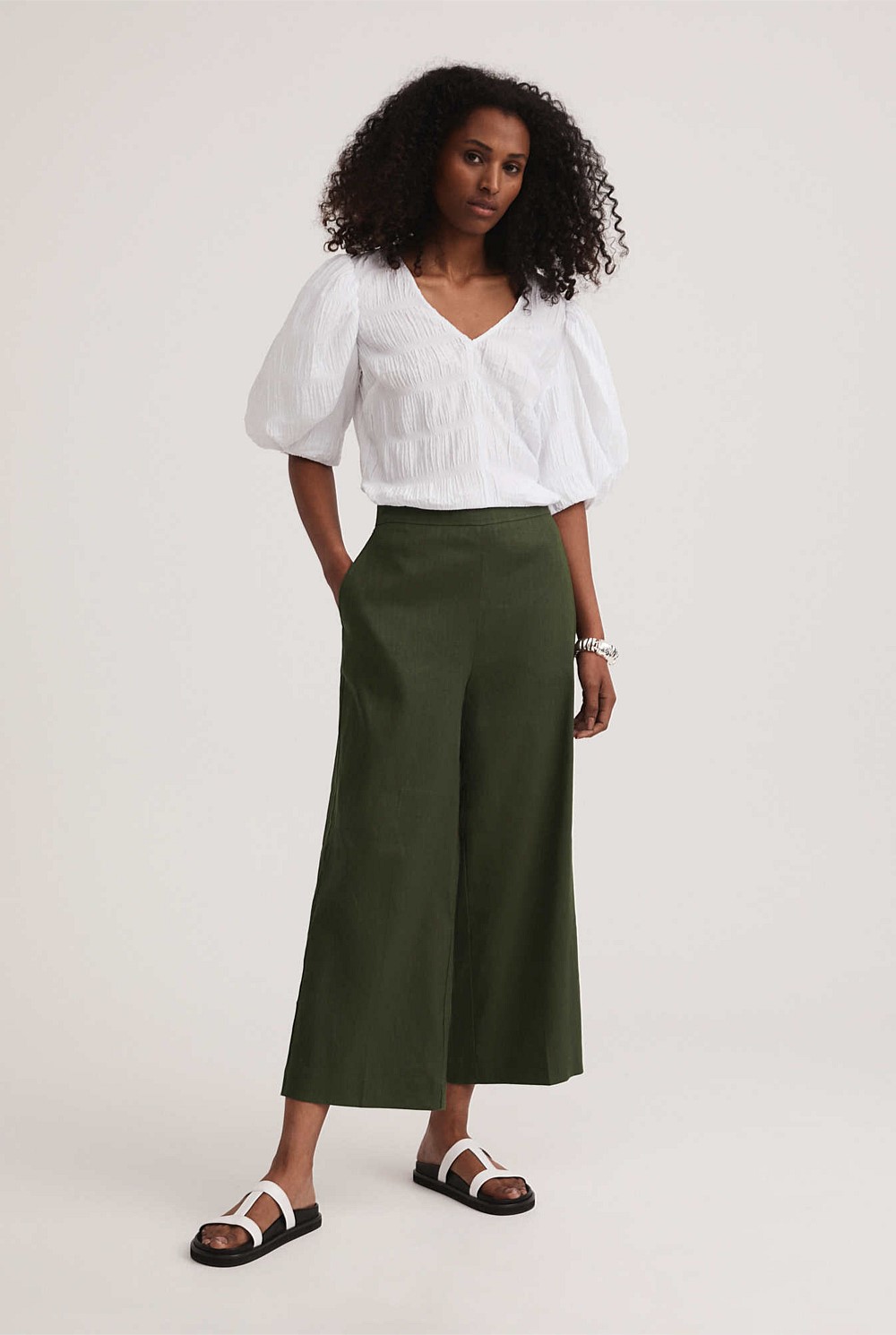 Stretch Linen Blend Pant