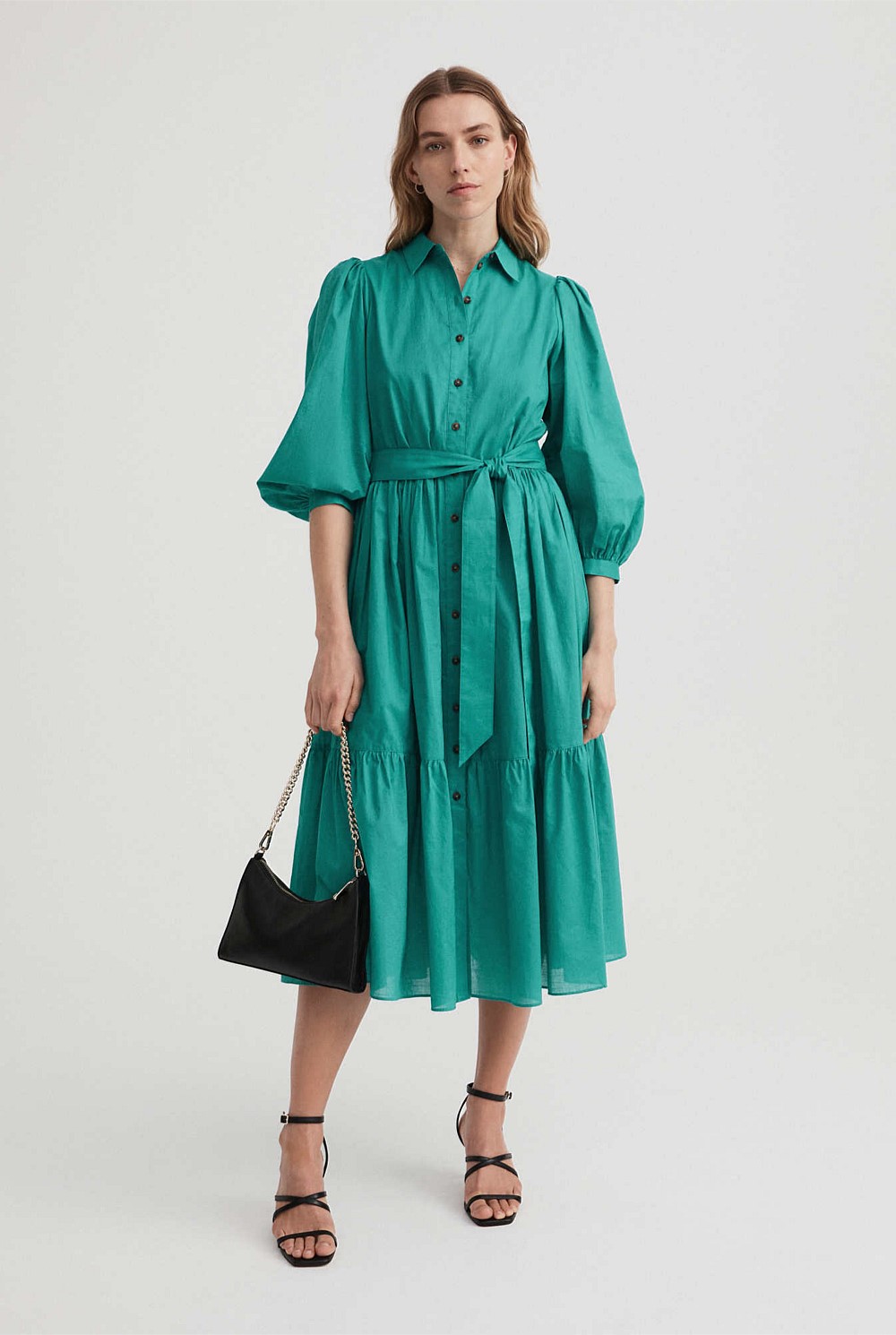 Cotton Voile Tiered Dress
