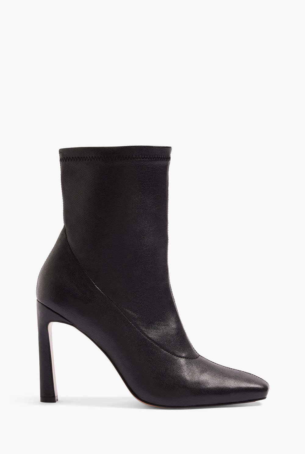 High Heel Leather Ankle Boot