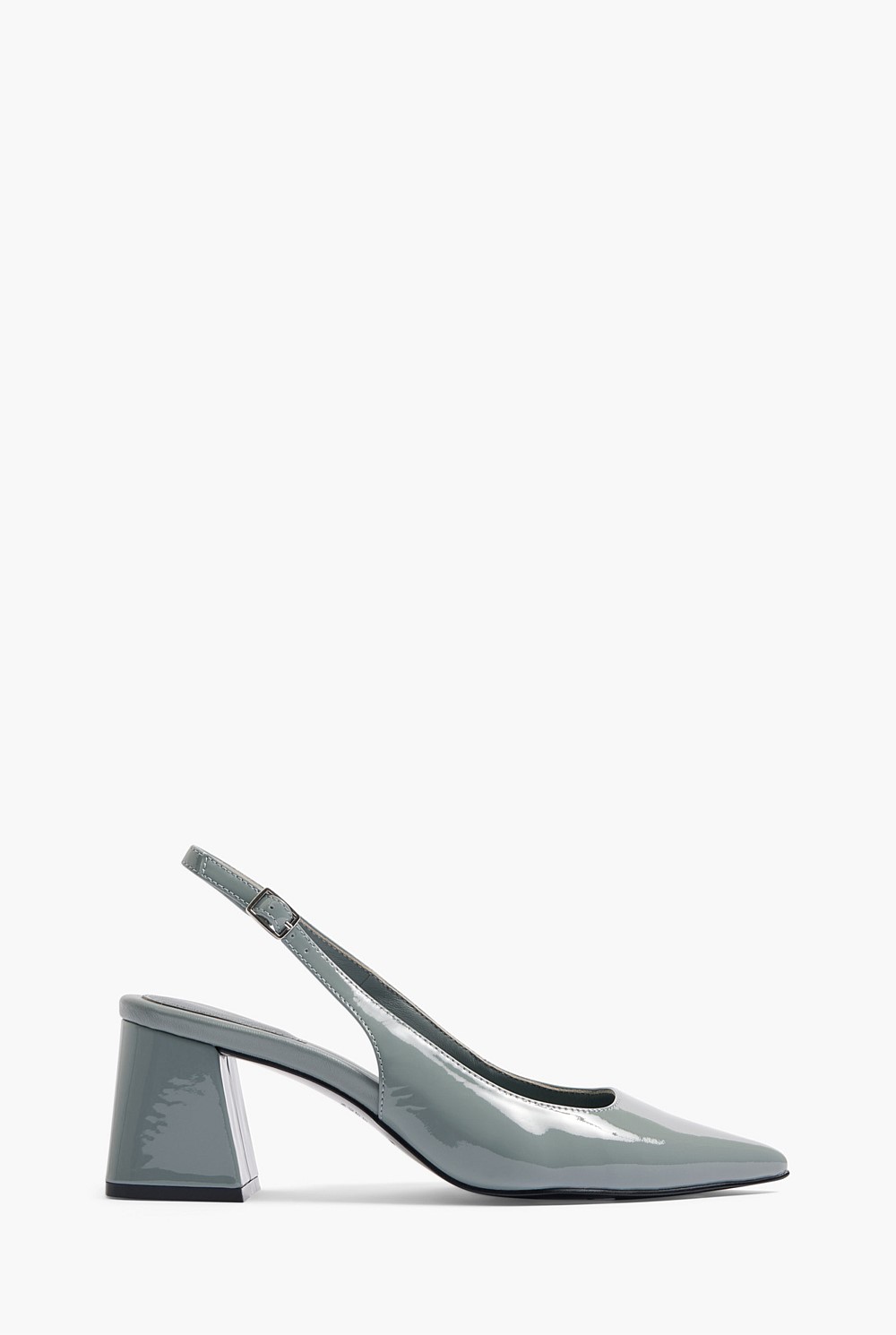 Leather Patent Block Heel