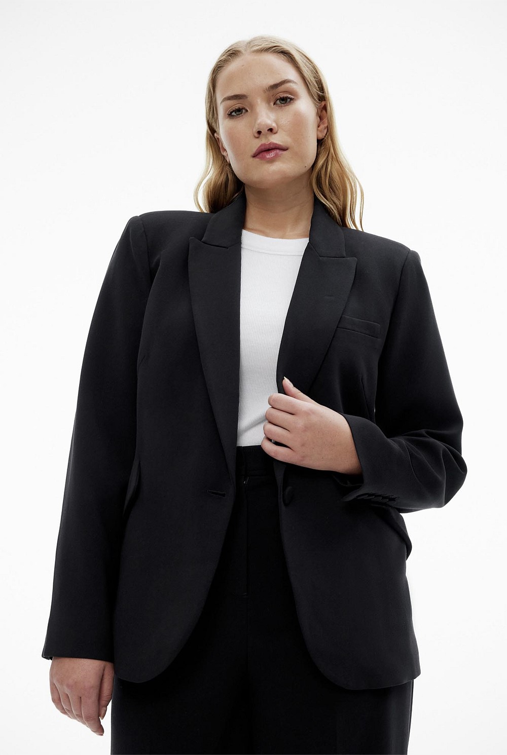 Seam Detail Single Breasted Blazer