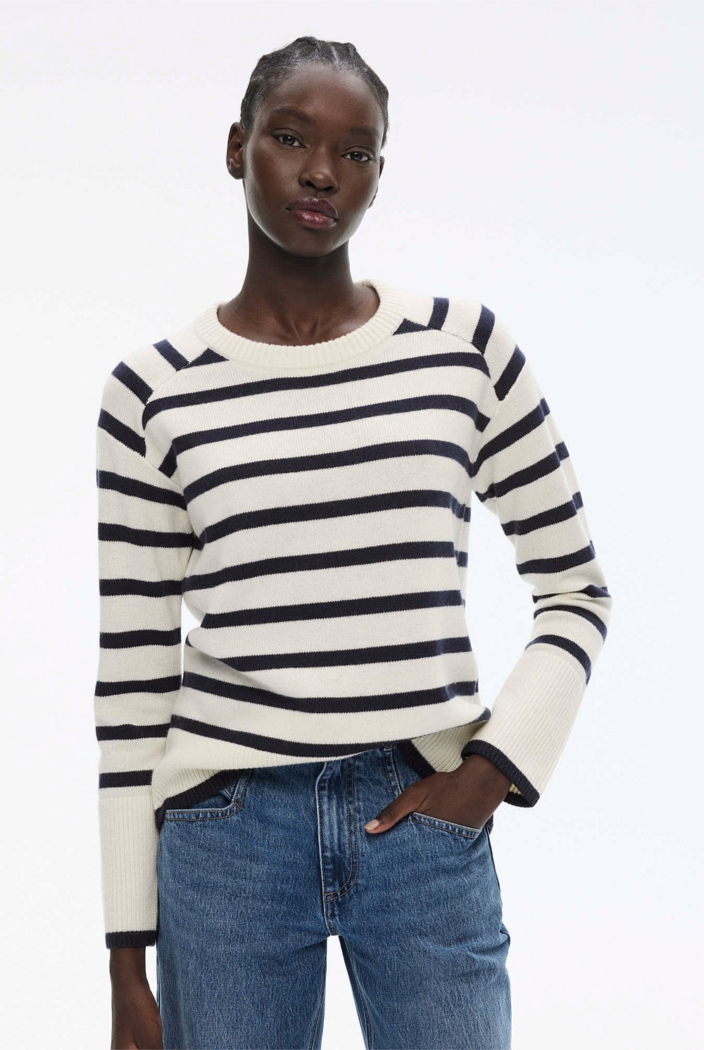 Crew Neck Stripe Knit