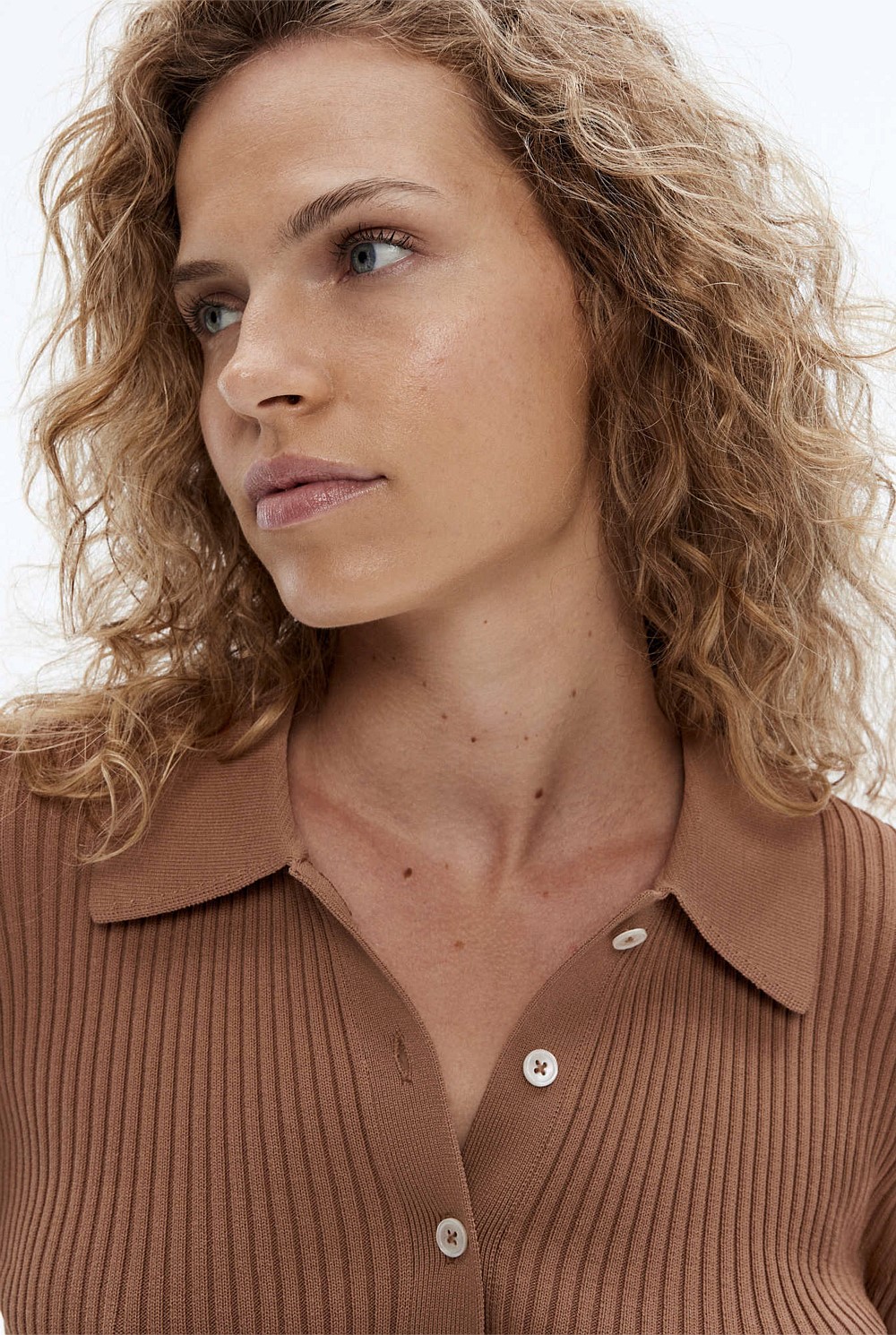 Crepe Button Through Crop