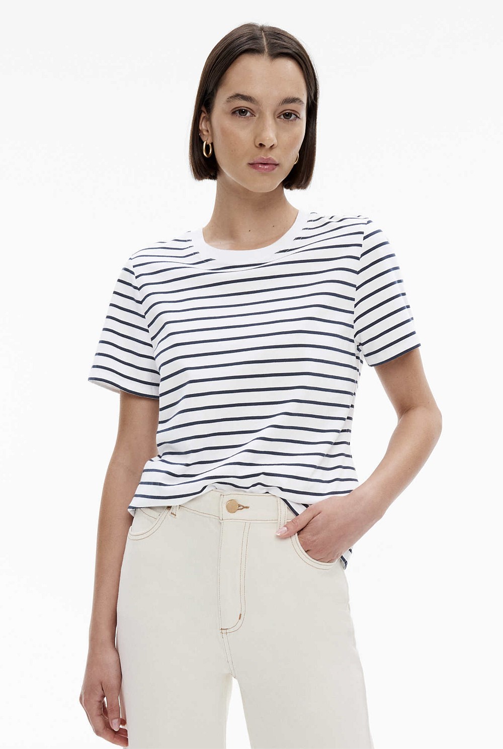 Stripe Staple Cotton Crew