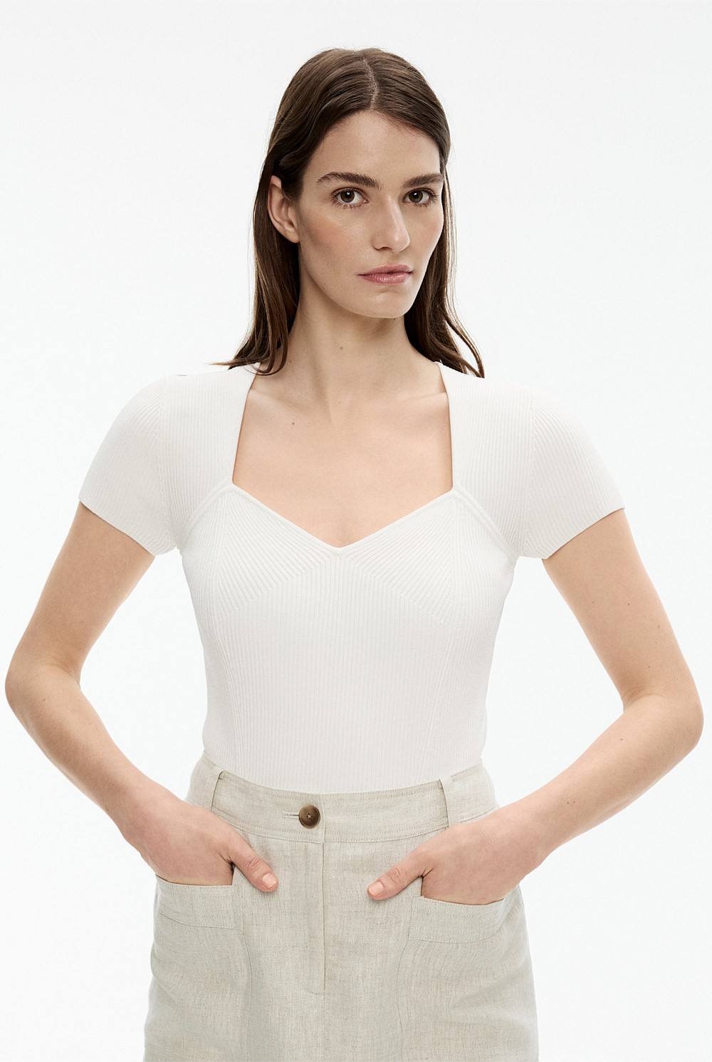 Sweetheart Neck Knit