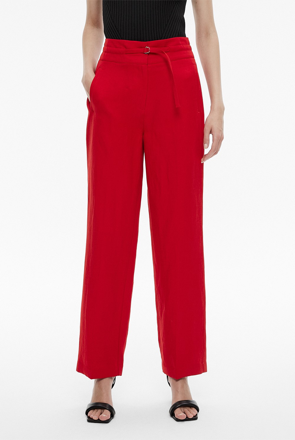 Linen Blend Slouch Trouser